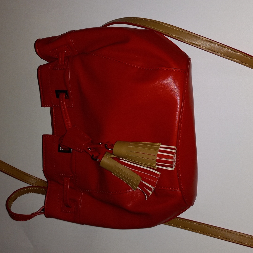 Nine West bag, Medium size, Red and Tan.